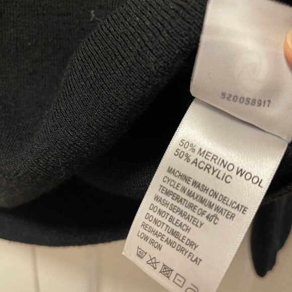 Vintage Camela Merino Wool Blend Knit Mockneck Sweater Black - Picture 5 of 10